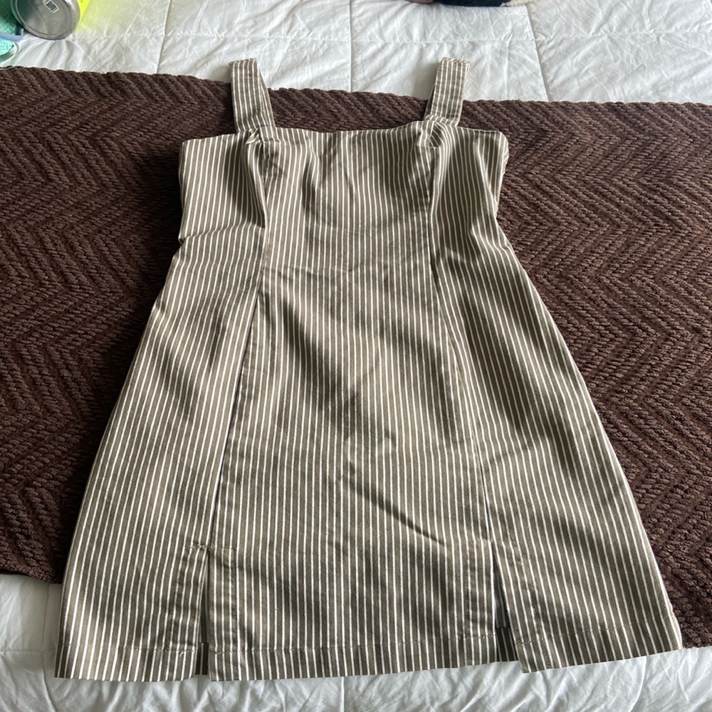 Adorable green and white striped dress